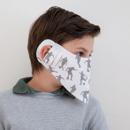 Kinder- Mund- und Nasenmaske / Kindermaske Hanprotec WBF-Kids (Einweg), Fußball schwarz