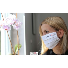 Community-Maske / Mund- und Nasenmaske aus Stoff, 100% Baumwolle, handgenäht, mit Gummibändern, WASCHBAR und WIEDERVERWENDBAR