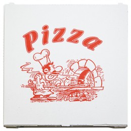 Bio Pizzakarton weiß/ rot, 32x32x3cm